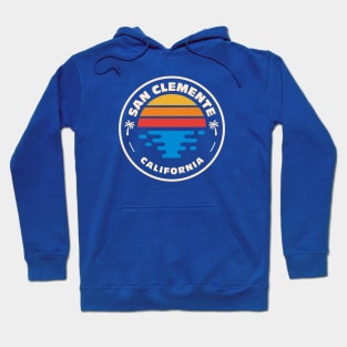 Retro San Clemente California Vintage Beach Surf Emblem Hoodie